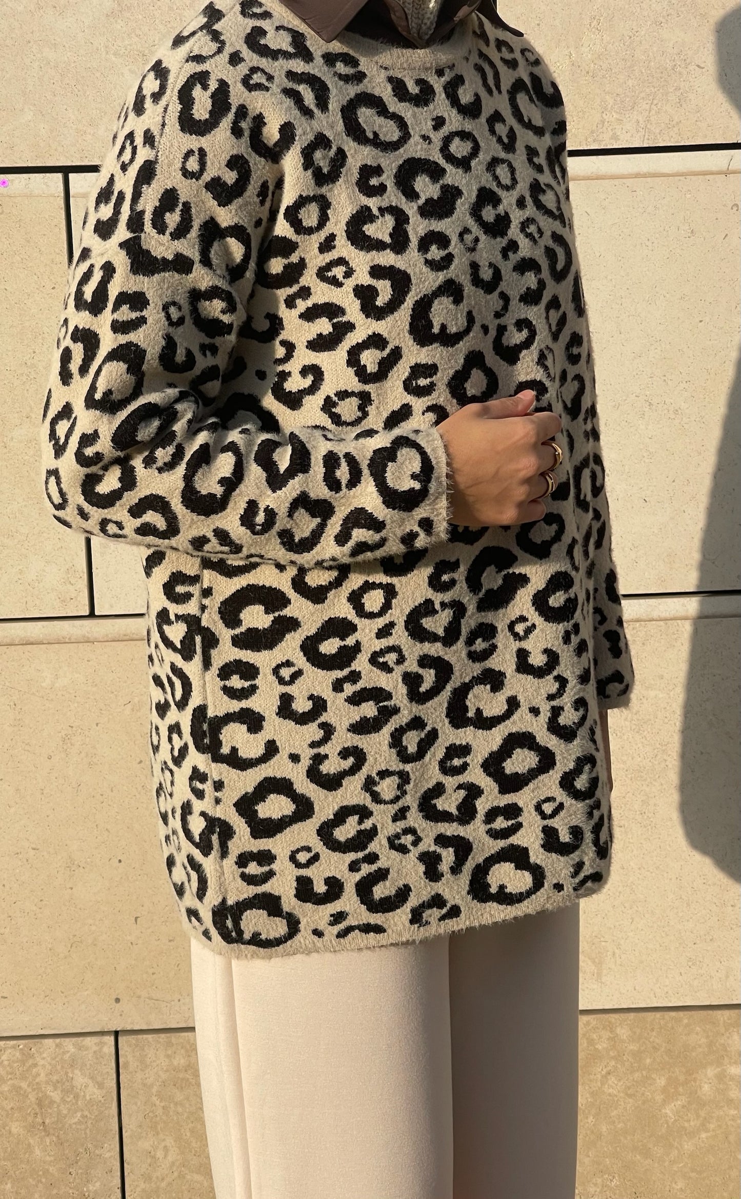 Pull à motif léopard