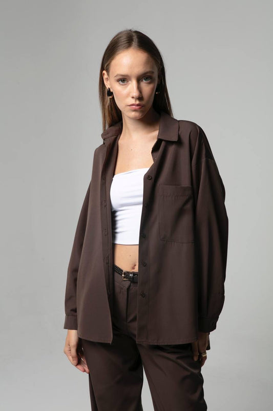 Chemise manches plissées Fumé